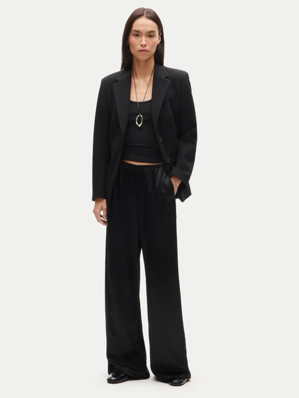 J. Crew Tall Cosmo Pant Luster Charmeuse Black